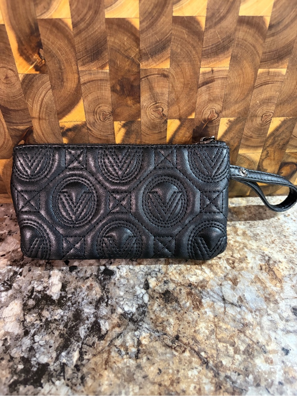 Black Quilted Wristlet Wallet - Women Bags